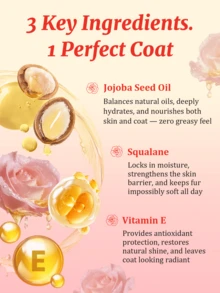 GJYC PET Sun Rose双层宠物护理油，亮泽麝香，2:1黄金比例保湿修护免洗护理，令毛发丝滑亮泽，轻盈不油腻，适用于犬猫，30毫升/1液盎司 - 查看 4