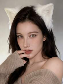 1 Cặp kẹp tai thú nhồi bông độc đáo, phụ kiện tóc lý tưởng cho trang phục cosplay, hoàn hảo cho Giáng sinh, Halloween hoặc sử dụng hàng ngày. - Nhiều màu - Xem 8