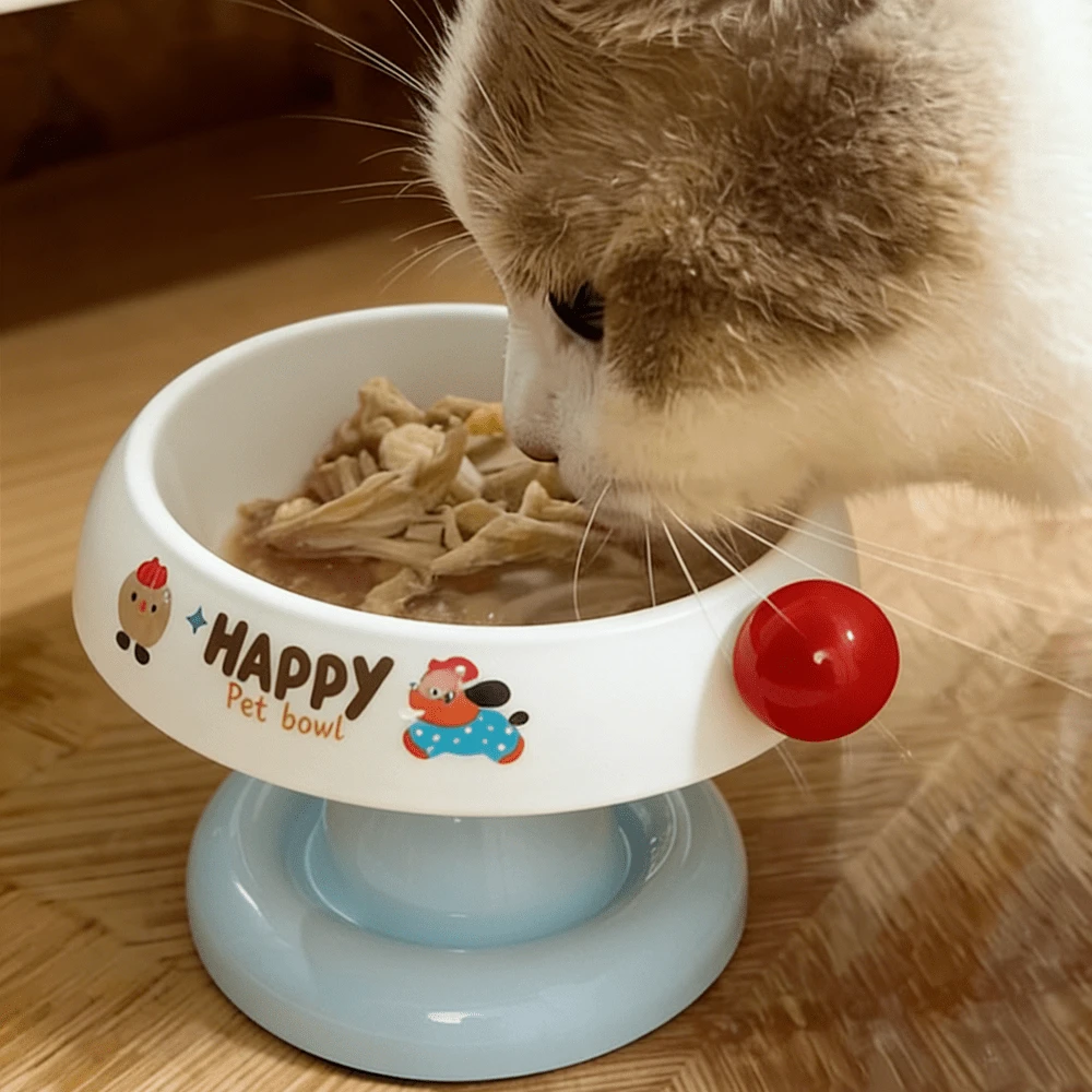 狗狗碗套装，加高猫碗，猫咪用品，幼犬用品，PP材质猫碗，可拆卸不锈钢碗，方便清洗。18.5厘米宽的开口不会压迫猫咪的胡须，防滑垫设计。 - 300ml - 查看 1