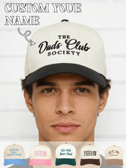 1pc Personalized Embroidered Name Hat, Personalized Hat, Custom Baseball Cap, Custom Adjustable Trucker Hat For Men And Women, Customize Your Text