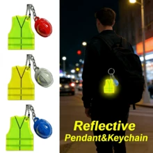 1 Set de llavero con forma de chaleco y casco creativo, colgante reflectante adecuado para decoración de mochila y equipaje, ideal para viajes y deportes - unisexo - Ver 1