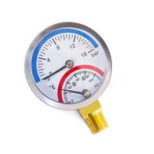 50mm径向压力表，量程0-16BAR，温度0-120°C，适用于G1/4螺纹，附赠1卷密封胶带 - A - 查看 2