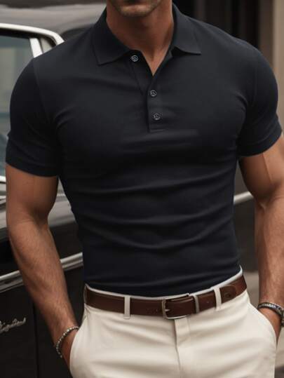  ALTZTAR Men's Summer Business Cooling Collar Casual Vacation Polo Shirt Short Sleeve T-Shirt