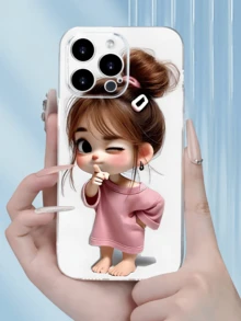 1 chiếc ốp lưng điện thoại TPU trong suốt màu hồng dễ thương dành cho bé gái, thiết kế tối giản, chống sốc, tương thích với Apple 17, 16, 15, 14, 13, 12, 11 Pro Max, Air và các dòng khác, phiên bản quốc tế, không phải phiên bản nội địa. - Nhiều màu - Xem 2