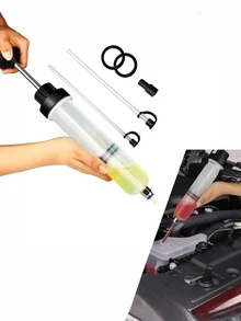 1 Set Manual Automotive Brake Fluid Extractor, Auto Oil Change Injection Pump With Hose, Fuel Suction And Liquid Refilling Fluid Extractor Pump, Automotive Liquid Transfer And Dispensing Pump, Manual Type Car Pump - A - View 2