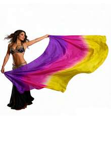 渐变半透明飘逸舞蹈围巾，适合舞台表演和练习 - 彩色 - 查看 14