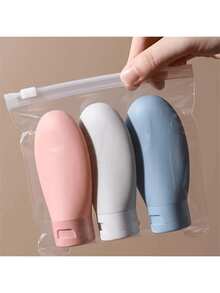 Set de 3 piezas/1 pieza/6 piezas de botellas de viaje a prueba de fugas, rellenables y exprimibles para champú, loción y productos de baño, de vuelta a la escuela - Multicolor - Ver 13