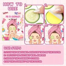 Bộ trò chơi tiệc spa "Ghim dưa chuột lên mặt" với 36 miếng dán dưa chuột, áp phích trò chơi tiệc spa dành cho phụ nữ, tiệc sinh nhật chủ đề spa, lễ hội hóa trang. - spa - Xem 5