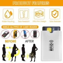 6/12/18/24/36Pcs Anti-Demagnetization Anti-Scanning Anti-Slip Aluminum Foil Clips, NFC Shielding Protectors, Suitable For Wallets And Passport Holders, Card And ID Security Covers - Multicolor - View 3