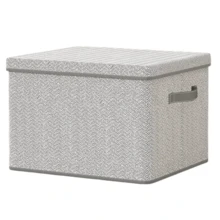 1个大容量可折叠收纳盒 - 易于折叠，带盖，多用途收纳容器，整理箱，坚固耐用的收纳篮，带保护盖 - 非常适合家庭、卧室、衣柜、办公用品、婴儿用品收纳，可存放连衣裙、裤子、鞋子、牛仔裤、靴子、裙子等。适用于卧室、收纳、家居整理，可存放女士白色T恤、女士黑色裤子、女士冬装、连衣裙等。 - 白色 - 查看 18