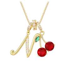 1 chiếc mặt dây chuyền chữ cái và quả anh đào, kiểu dáng sang trọng, dành cho nữ. - Nhiều màu - Xem 18