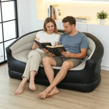 2-Personen aufblasbares Sofa für Camping und Outdoor-Entspannung, aus strapazierfähigem PVC-Material, schwarz, leicht und einfach zu transportieren für Terrasse, Rasen oder Hinterhof - Verschiedenfarbig - Übersicht 1