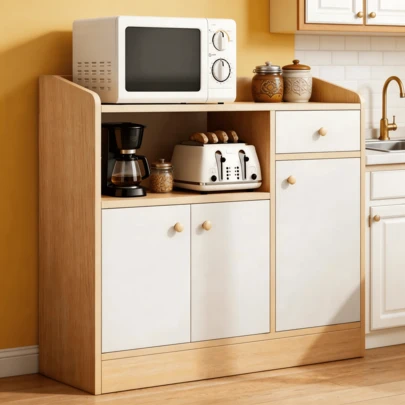 Mueble Organizador De Cocina Con 3 Puertas Y 1 Cajón 90cm