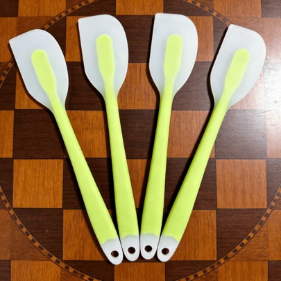 Heat-Resistant Transparent Silicone Spatula Set - Non-Stick Baking/Cooking/Mixing Scraper (Pink/Lime/Mint Blue, 2/4pcs Set)