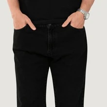 Balloon Pants, Men's Baggy Wide-Leg Jeans, Streetwear, Graphite Gray - 黑色的 - 查看 6