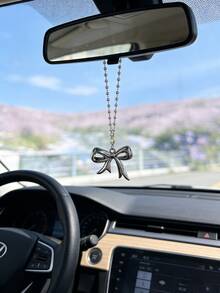 蝴蝶結造型汽車後視鏡吊飾，可愛女性風裝飾，女性汽車配件吊墜 - A - 查看 9