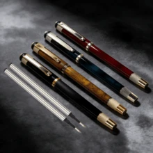 Bút bi cao cấp bằng kim loại, kết hợp giữa bút bi và bút mực, kèm theo 2 ruột bút thay thế, món quà lý tưởng cho nam giới, chồng, cha, doanh nhân, văn phòng, tựu trường, sử dụng hàng ngày. - Bộ bút kim loại - Xem 9