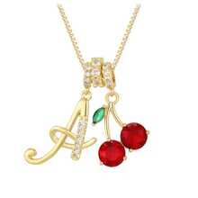1 chiếc mặt dây chuyền chữ cái và quả anh đào, kiểu dáng sang trọng, dành cho nữ. - Nhiều màu - Xem 28