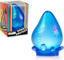 Drop Shaped Squishy - Travel Pocket For Commuters, Slow Rising Glitter Toy - Blue - View 3