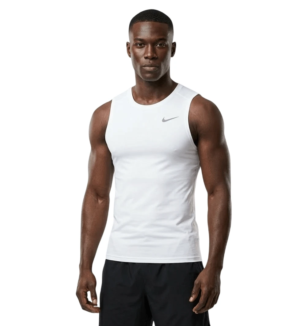 Nike Men's Dri-Fit Legend Sleeveless Fitness T-Shirt Tank Top - 白色 - 查看 1