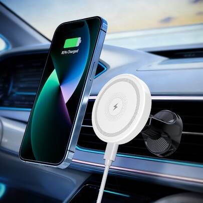 Magnetic Wireless Car Charger, Fast Charging Magnetic Car Charger Mount Phone Holder Compatible With Apple 17 16 15 14 13 12 Pro Max/Plus/Mini Galaxy S26 Car Accessories