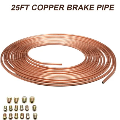Lislark 3/16"(4.75 Mm) X 25ft Brake Line Tubing Kit, Brake Pipe Fuel/Transmission Line Tubing Coil With Fittings