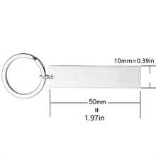 Móc khóa hình chữ nhật tối giản màu xám bạc, quà tặng ngày lễ, sinh nhật, Lễ Tạ ơn, Giáng sinh cho gia đình và bạn bè, bằng thép không gỉ có thể tùy chỉnh. - Thép không gỉ - Xem 3