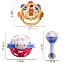 Baby Rattle Toy Maracas ,Soft Rubber Ball ,Tambourine - Multicolor - View 9