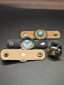 1pc Western-Style Scarf Clips, Ring For Neckwear, Headscarf Buckle,Slide Fastener And Securing Loop – Versatile Vintage Decorative Accessories For Men, Neckwear Accessory, Scarf Holder, Stylish Fastener - Multicolor - View 3