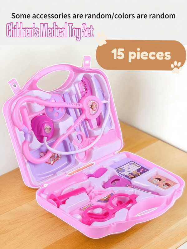 1pc Multi-Functional Medical Tool Box Portable Doctor Nurse Pretend Play Toy Set (Accessories Color Random)