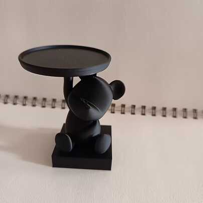 1pc Cute Polar Bear Tray, Suitable For Holding Small Items In Office Or Room