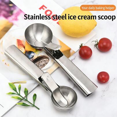 1pc Stainless Steel Dual-Purpose Ice Cream Scoop, Multifunctional Fruit Scoop, Portable For Home, Restaurant, Outdoor Camping And Picnic