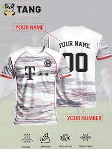 Áo bóng đá nam Bayern Edition tùy chỉnh & Cá nhân hóa với tên & số & Áo thể thao cổ tròn thoải mái & Thích hợp cho luyện tập bóng đá & Trang phục thường ngày & Quà tặng - Nhiều màu - Xem 2