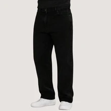 Balloon Pants, Men's Baggy Wide-Leg Jeans, Streetwear, Graphite Gray - 黑色的 - 查看 9