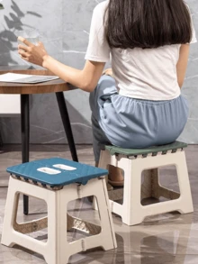 Lightweight Durable Folding Stool With Handle - Ideal For Kitchen, Bathroom, Camping, Hiking, Barbecue - Multicolor - View 3