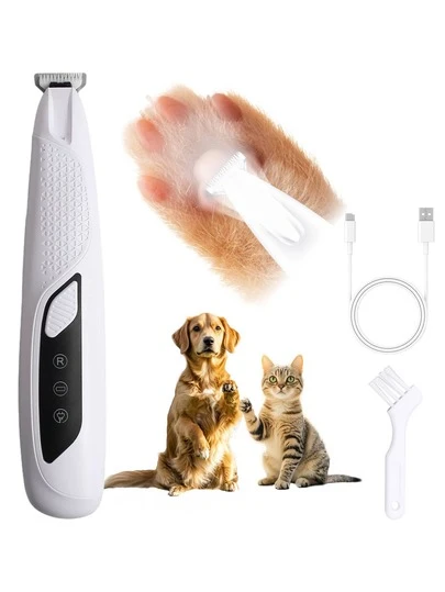 Furry Basics宠物指甲修剪器，Saffory狗狗指甲钳带LED灯，低噪音USB充电，防水宠物毛发修剪器，适用于猫狗