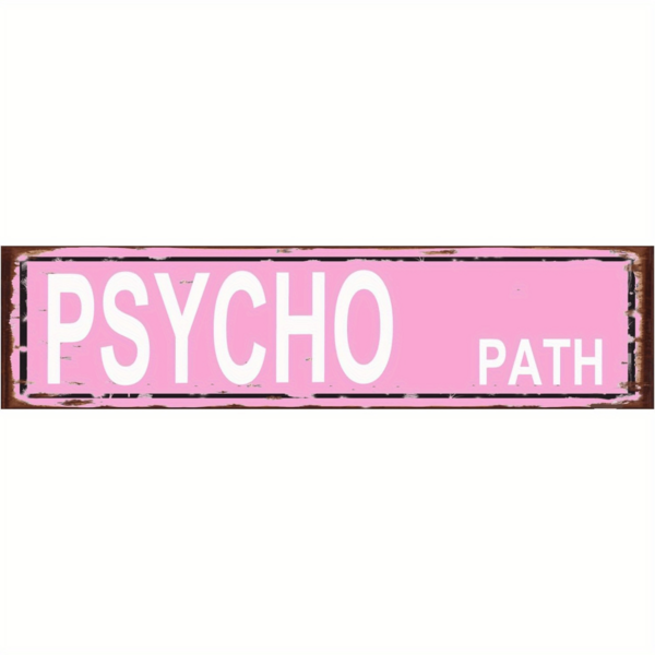 16 X 4 Inch Countryside Style Metal Sign "Madhouse", Suitable For Door, Plaque Or Wall Decor, Great For Home, Patio, Garden, Bar, Farmhouse Or Garage, Pink Color