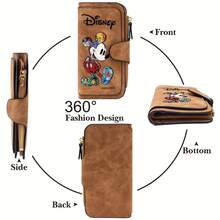 Disney Disney 1个迪士尼米奇可折叠大容量钱包，时尚儿童钱包，迪士尼米奇卡通印花设计，色彩鲜艳的米奇图案，是户外旅行购物的理想之选，也是实用的节日礼物。 - 粉色 - 查看 5
