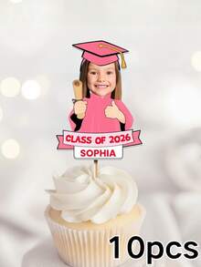1/10/25/50/100/150pcs Personalized Photo Cake Toppers – Custom Graduates Faces, Customized Graduation Season Photo Ornament, Graduation Commemorative Gift For Her/Him, Fun Custom Toothpick Cupcake Toppers, Graduation Decorations, Unique Party Supplies For Graduation,Weddings, Family Gatherings, And Special Occasions, Warm Gifts For Graduates,Customized Graduation Season Photo Ornament, For Valentine's Day,For Mother's Day,For Birthdays,For Children's Day,For Father's Day,For Graduatio - Multicolor - View 18