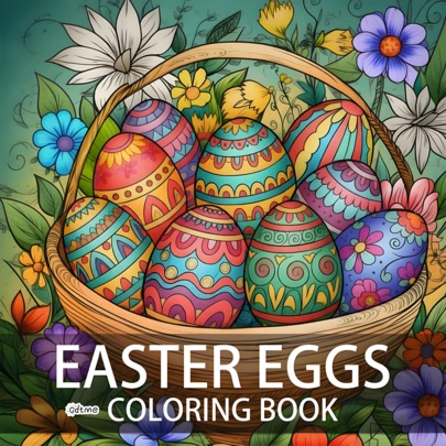 GDTME Creative Coloring Book, 24-Page Single-Sided Printed Adult Coloring Book, Featuring A Happy Easter Theme, With A Pearlescent Cover And 120g Interior Pages. It Is The Perfect Gift For Family, Children, And Friends, Suitable For Holiday Gatherings Such As Easter, Thanksgiving, Mother's Day, Father's Day, Children's Day, And More. 8 Inches In Size, Ideal As A Birthday Gift To Relieve Stress, Release Emotions, And Alleviate Anxiety. Symbols Of Easter And Easter Eggs