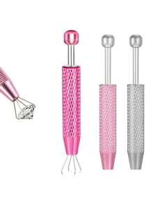 1pc 4-Prong Stainless Steel Bead Picker Tweezers, Pearl Rhinestone Gem Picking Tool For DIY Jewelry Making - Multicolor - View 2