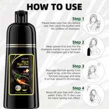 Balck Hair Dye Shampoo,Natural Herbal Hair Dyeing Shampoo - Three In One Fast Nourishing, Cleaning, And Moisturizing, Suitable For Smooth Hair Dyeing Shampoo For Balck Hair Of Men And Women, Long Lasting And Fast Hair Dyeing, Smooth Shampoo, Gentle And Non Irritating,Semi Permanent Hair Color Shampoo,Music Festival/ Party/Concert/ Carnival/ Masquerade Hair Products,Travel Essential - 黑色 - 查看 7