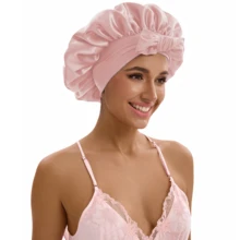 ZTZI Premium Satin Hair Protection Cap, Reusable Waterproof Shower Accessory - TT Matching Color Bow Round Hat - View 19