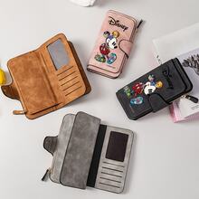 Disney Disney 1个迪士尼米奇可折叠大容量钱包，时尚儿童钱包，迪士尼米奇卡通印花设计，色彩鲜艳的米奇图案，是户外旅行购物的理想之选，也是实用的节日礼物。 - 粉色 - 查看 6