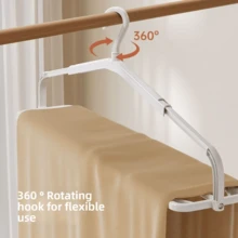 可伸缩多功能晾衣绳，无缝防滑晾衣架，适用于悬挂床上用品 - Clothes dry faster - 查看 8