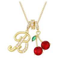 1 chiếc mặt dây chuyền chữ cái và quả anh đào, kiểu dáng sang trọng, dành cho nữ. - Nhiều màu - Xem 11