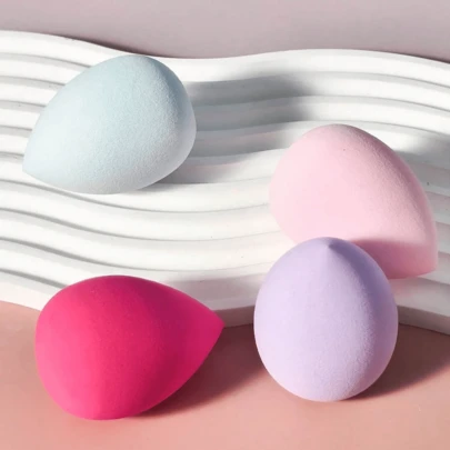 4pcs Makeup Sponge Set, Multi-Color Makeup Sponges, Latex-Free, Suitable For All Skin Types, Wet & Dry Use, Easy To Create Perfect Makeup Base, Applicable For Creams, Powders And Liquid Cosmetics. Affordable Makeup Accessories, Makeup Sponges, Makeup Foundation Sponges, Makeup Puffs, Makeup Sponges, Suitable For Indoor Decoration, Vanity, Travel, Bedroom, Etc. Christmas Gift, Makeup Tools, Great Value, Gift For Her, Freebies, Travel, Economical Item, Travel Essential