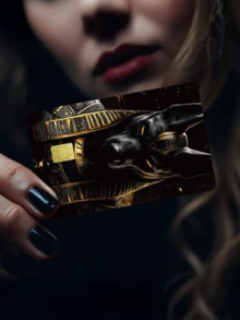 1pc Anubis Death God Credit Card Sticker, PVC Material Anti-Fingerprint Durable Anti-Scratch, Suitable For Men And Women, Couples, Decorative Sticker For Debit/Credit Cards, Transportation Cards, Student ID Cards - Multicolor - View 2