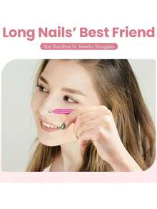 1pc 4-Prong Stainless Steel Bead Picker Tweezers, Pearl Rhinestone Gem Picking Tool For DIY Jewelry Making - Multicolor - View 11