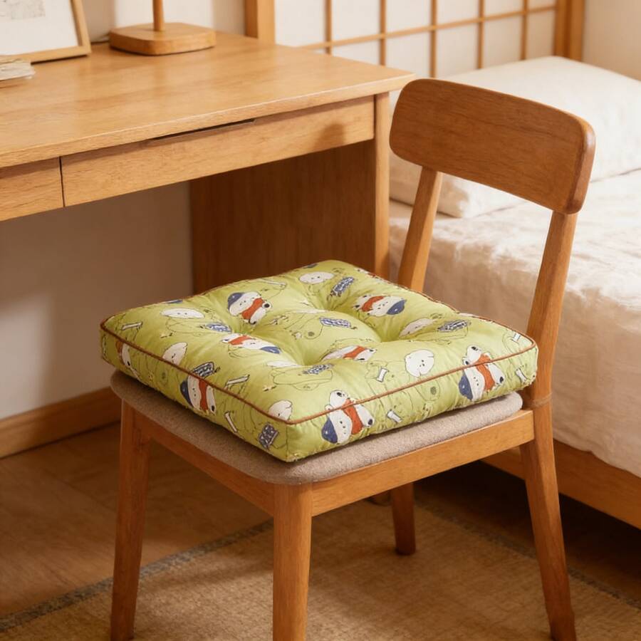 1 chiếc đệm ngồi dày dặn in hình hoạt hình, đệm ghế bằng polyester in họa tiết, đệm lưng văn phòng 4 mùa, đệm lót chiếu tatami. - Nhiều màu - Xem 1